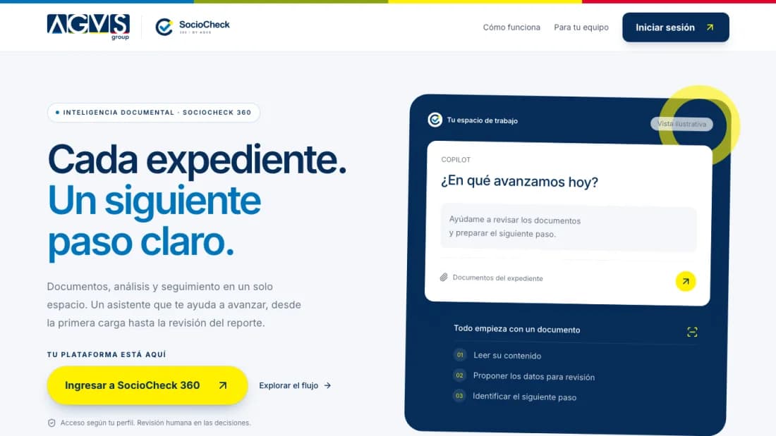 Portada pública de SocioCheck 360